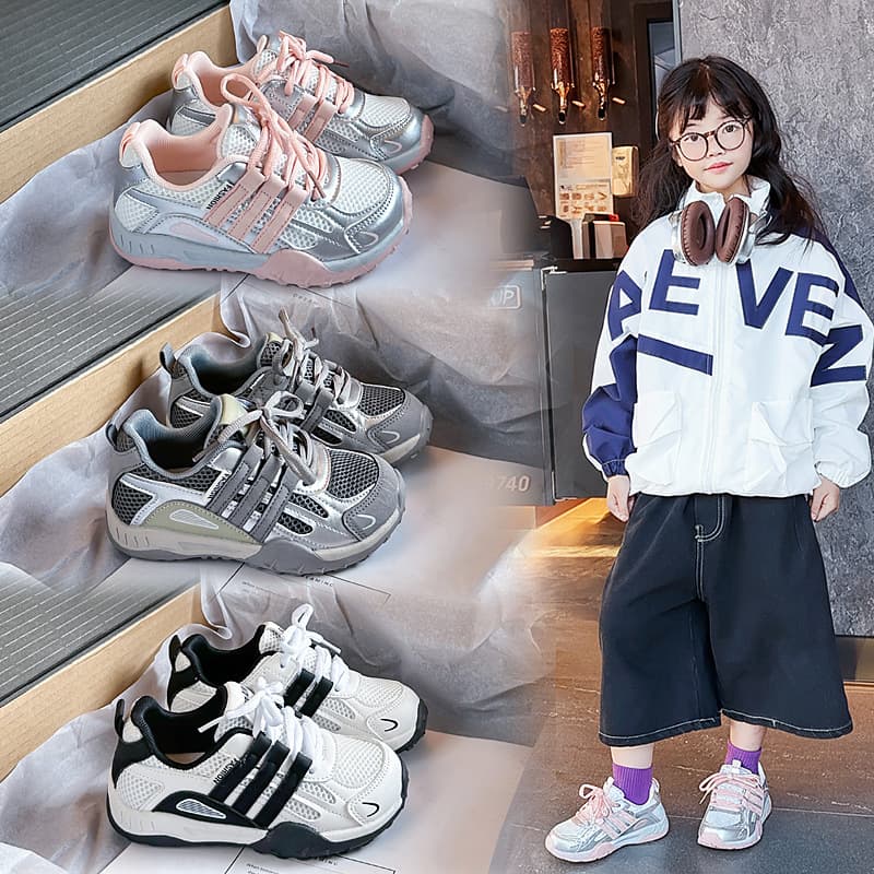 Children's shoes, boys' shoes, 2026 spring new children's sports shoes, men's casual mesh, medium and large children's running breathable mesh shoes