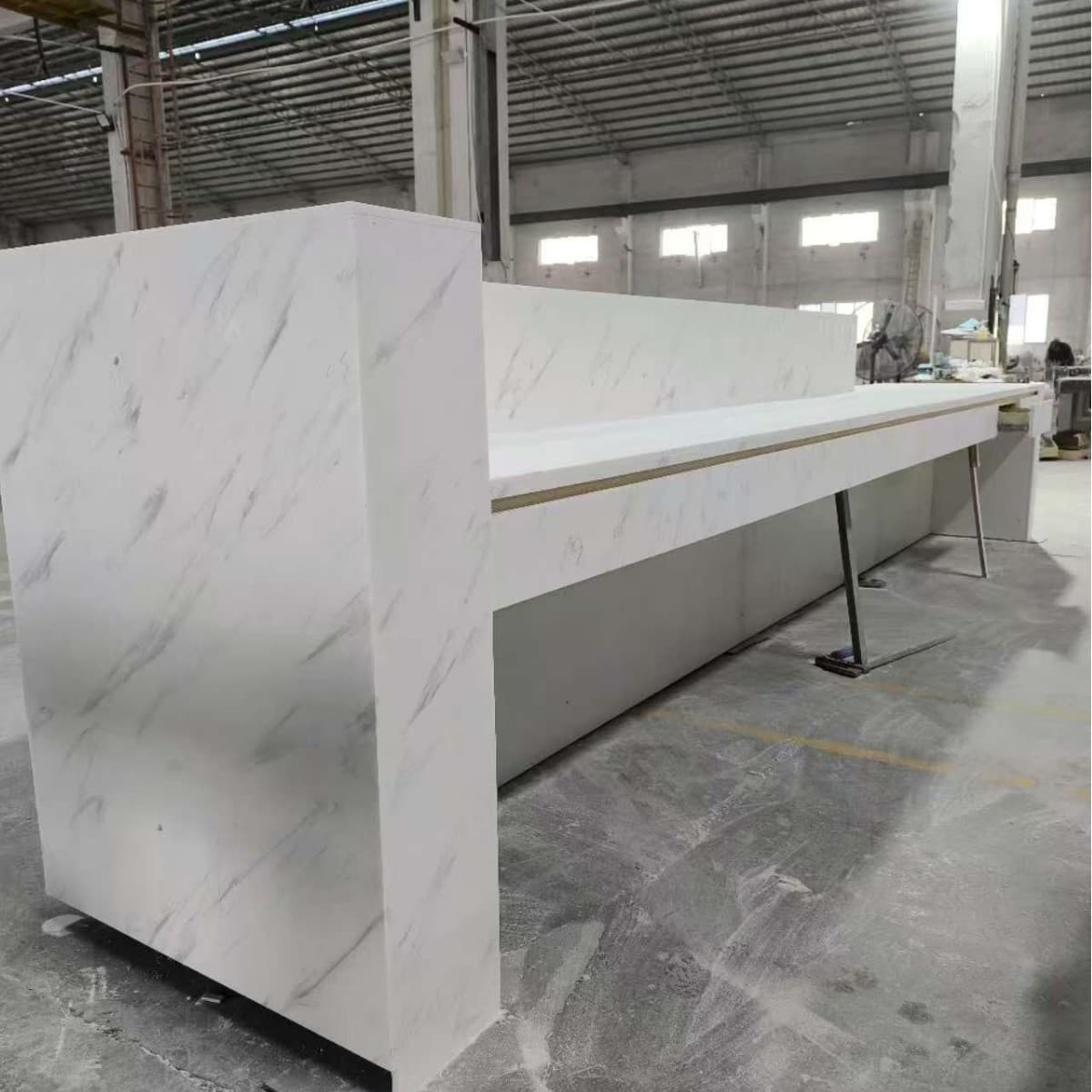 Silide Factory Processing Artificial Stone Service Desk, Acrylic Information Desk, Seamless Artificial Stone Reception Desk