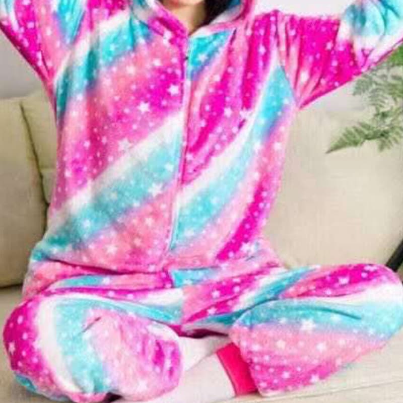 Autumn and Winter Flannel Pajamas Unicorn Couple Set Thickened Children's Cartoon Jumpsuit Dinosaur Animal Homewear Wholesale