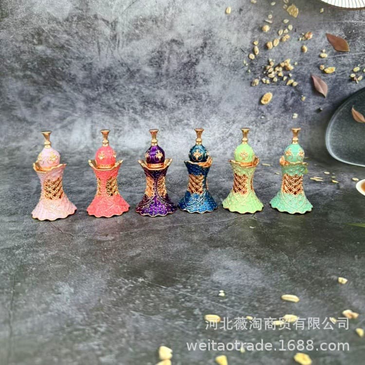 Middle Eastern Arabic Perfume Bottle Dubai Slim Waist Essential Oil Bottle 3ml Perfume Refill Cosmetic Bottle Dropper Empty Bottle