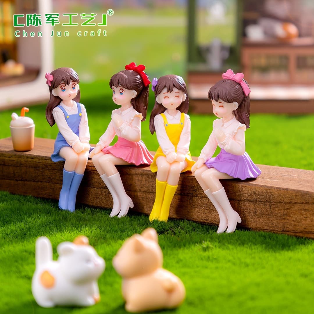 Micro landscape creative bestie girl doll diy decorative accessories office desktop car car central control small ornaments