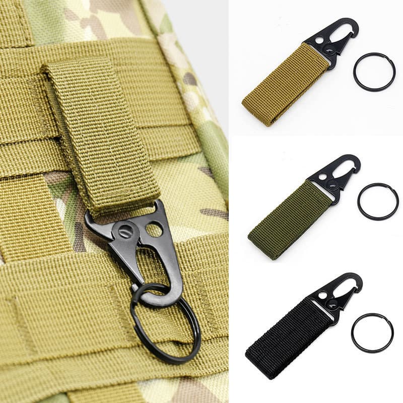 Factory Direct Hawk Buckle Military Fan Outdoor Tactical Backpack Webbing Hook Mountaineering Buckle Multifunctional Belt Keychain