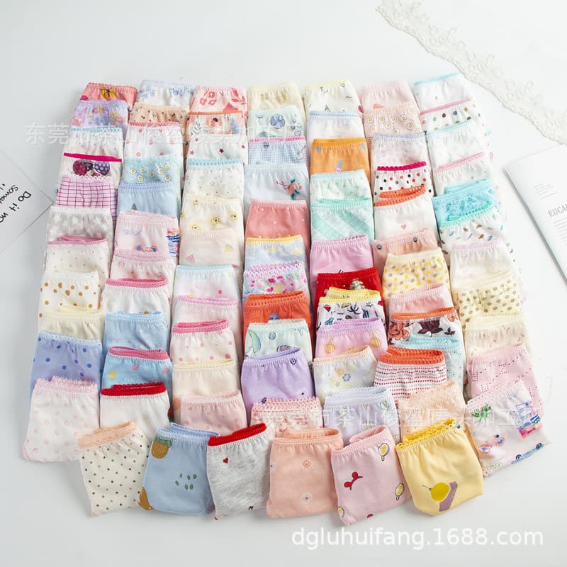 Cross-Border Children's Cotton Underwear, Girls' Floral Briefs, Boxer Briefs, Children's Underwear Manufacturer Wholesale