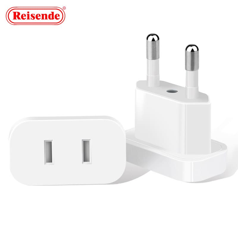 US to EU Plug Adapter, American to European Travel Converter for Germany/Korea (4.8mm)