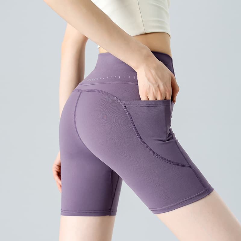 Women's Yoga Capri Pants 5-Inch Cycling Shorts High-Waist Lifting Shapewear Tight Running Training Fitness Quick-Dry