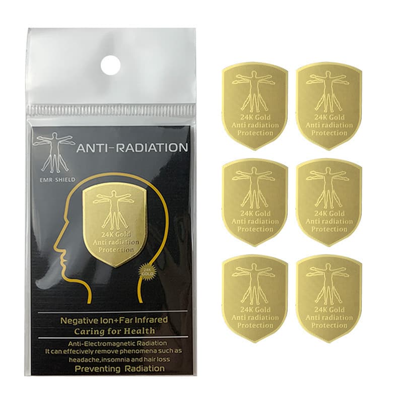 Amazon New Anti-Radiation Phone Sticker 24k Metal Shield-Shaped Dual-Person Phone Shield Terahertz Energy Patch
