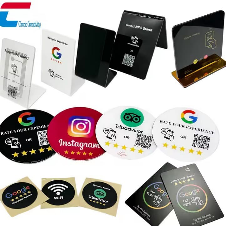 google facebook various review cards and tags Nfc Google Review Card