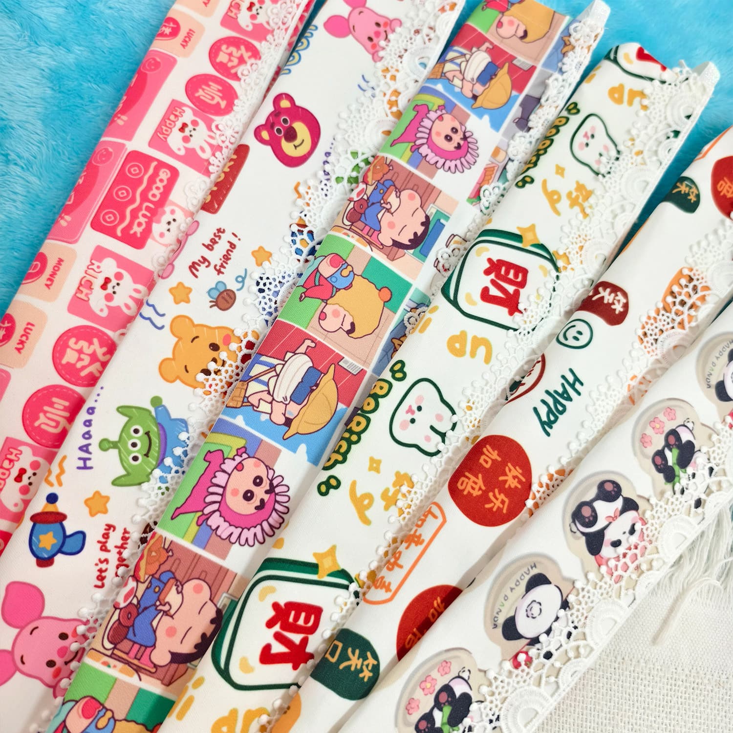Embroidery Frame Cover Set, Crossbar Cover, Dust Cover, Keeps Embroidery Fabric Clean, Embroidery Frame Cover, Wealth for a Thousand Years Style, Solid Wood Straight Board