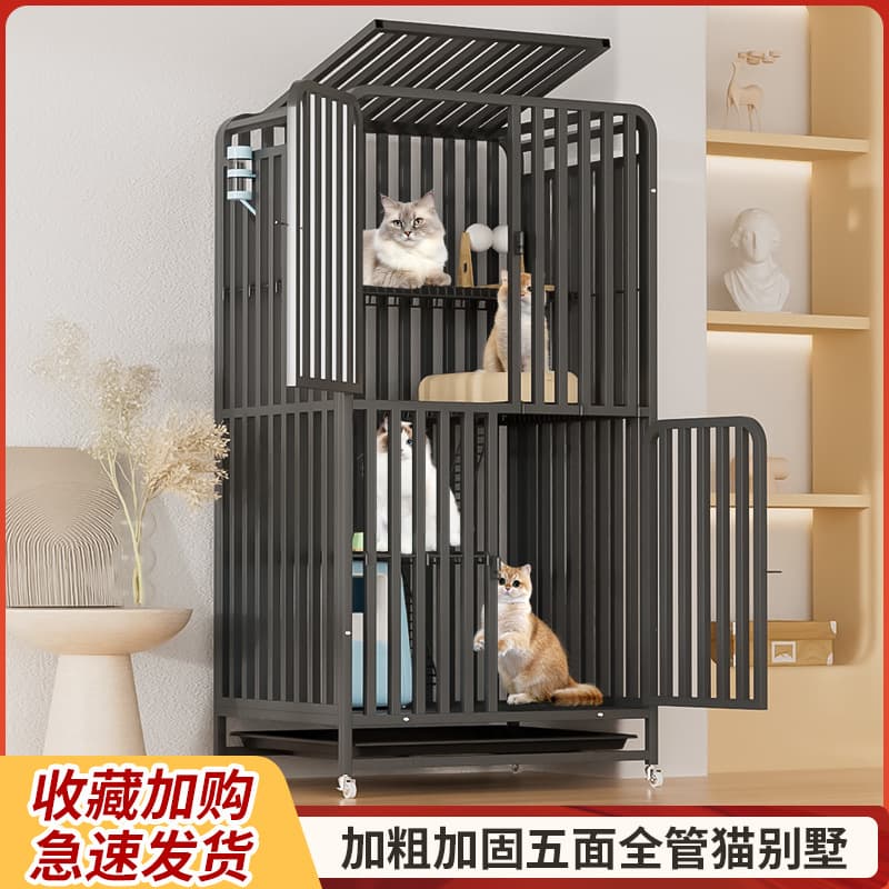 Cat cage villa super large free space household indoor second floor with toilet integrated cat nest cattery cat house