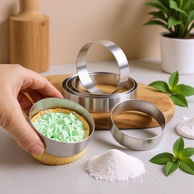 304 Stainless Steel Round Mousse Ring Baking Mold Cake Ring French Fruit Tart Mold Factory Wholesale