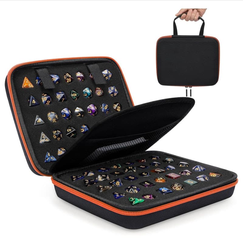 Hard EVA sieve storage bag suitable for DND desktop game toy dice storage bag portable 70-hole dice bag