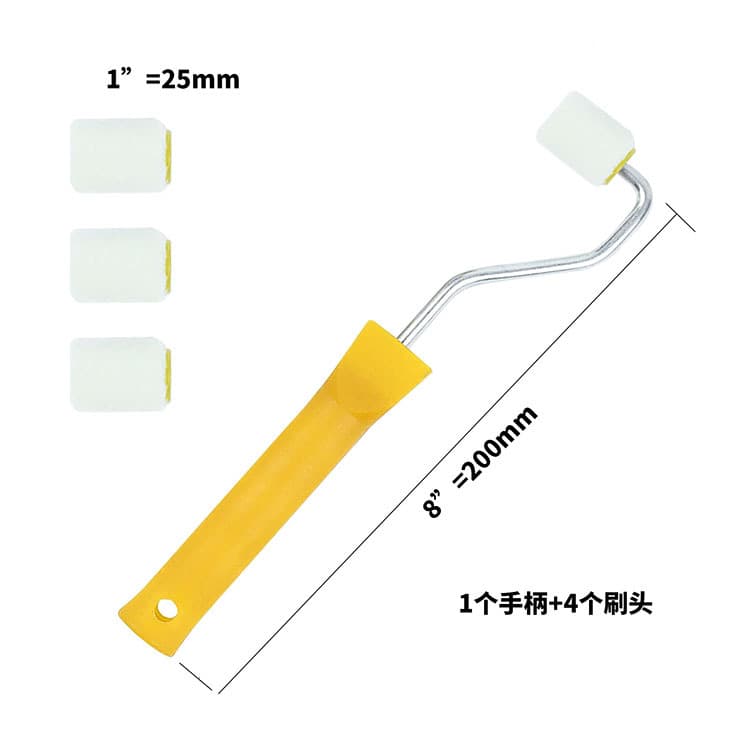 Miniature 2cm 3cm Paint Roller Brush Real Wool Fine Short Hair For Line Drawing 1 Inch Mini Roll Core