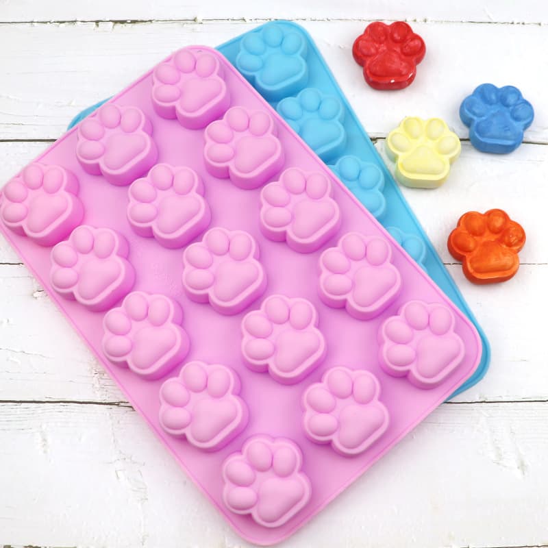 Dobi Silicone Cake Mold 15-Cavity Cat Paw Soap Mold Chocolate Pudding Mold Aromatherapy Jelly Mold