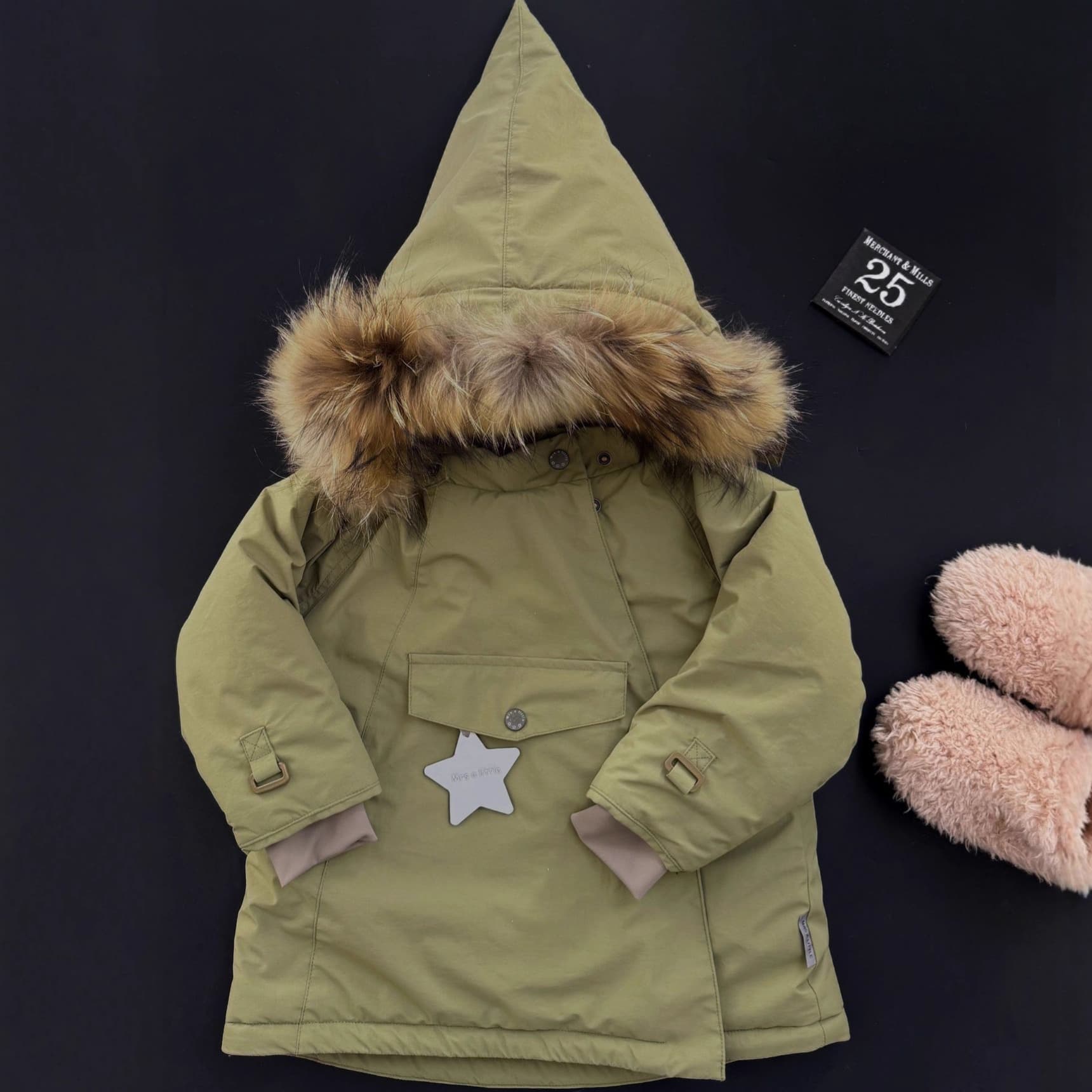 ins2025 autumn and winter new color aloe green Nordic high-quality boys and girls high-quality elf hat cotton coat + down jacket