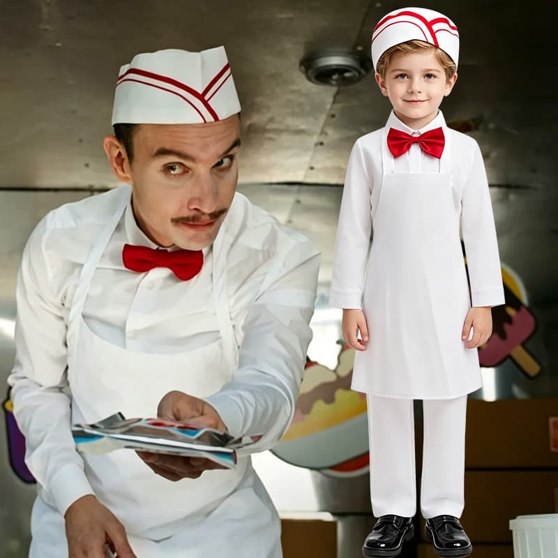Amazon New Halloween Boys Set IceCreamMan Ice Cream Man Cosplay White Costume