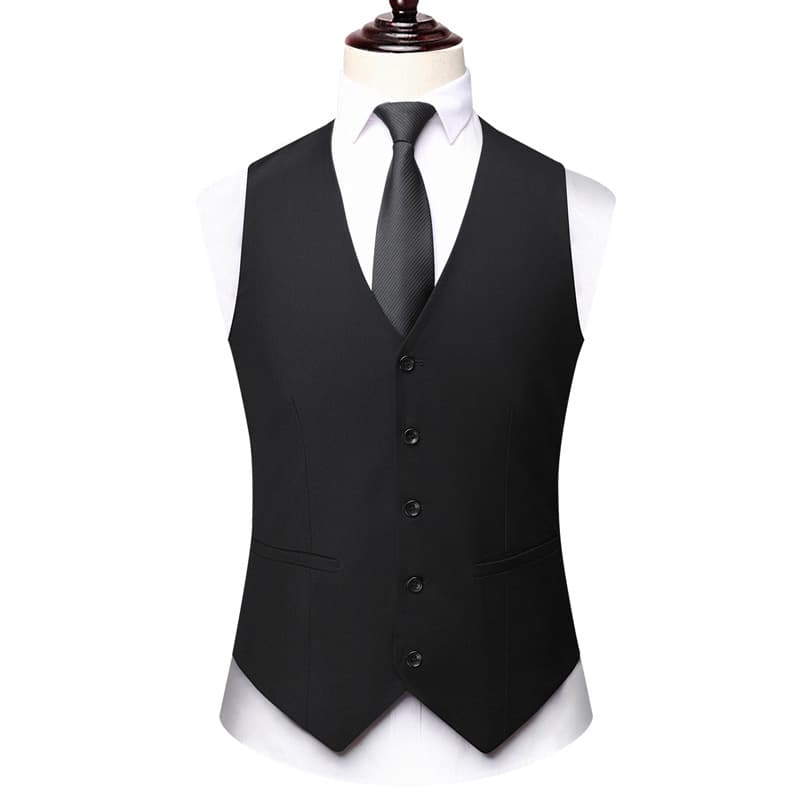 Korean style slim fit men's suit vest business work formal attire wedding groom suit best man vest