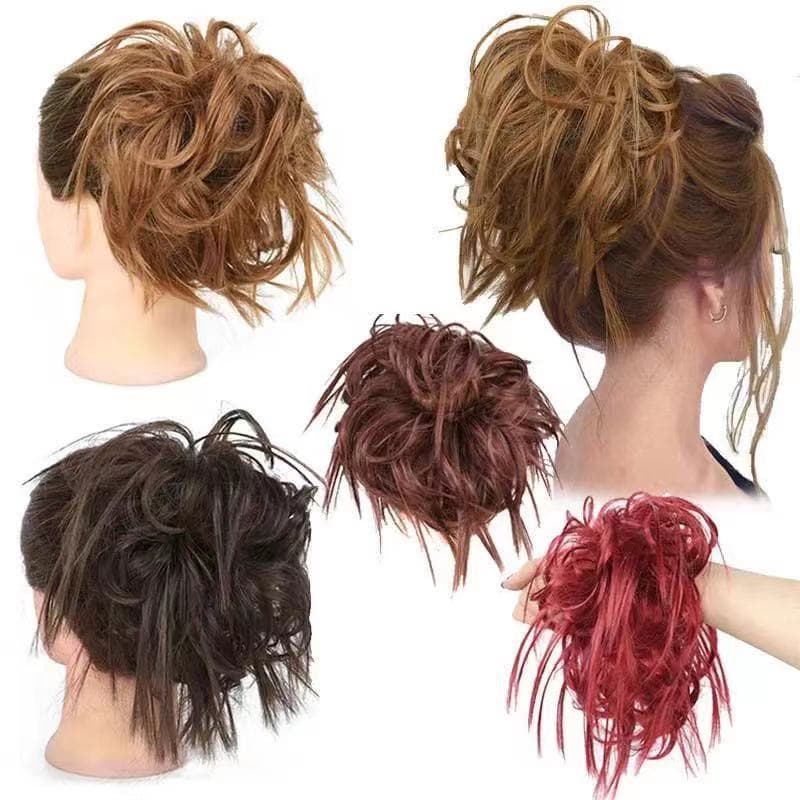 Bun Hairpiece for Ancient Costume, Bride Curly Straight Hair Bun Wrap, Ponytail Hair Extension