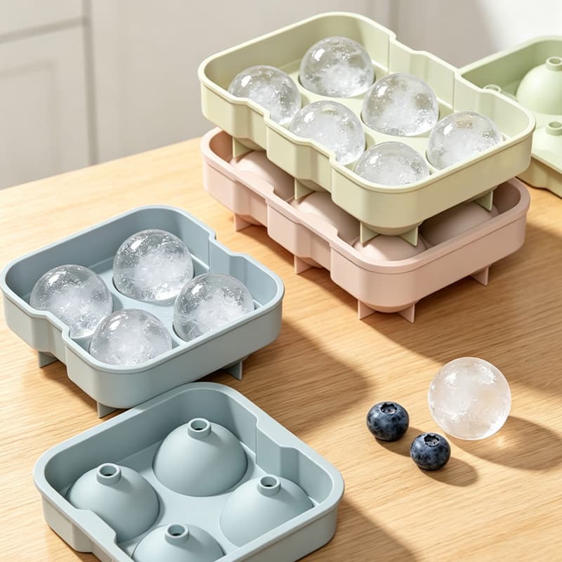 Best-Selling Food-Grade Silicone Ice Cube Tray with Lid, Large Home Size, Easy Release, DIY Ice Ball and Ice Cube Mold