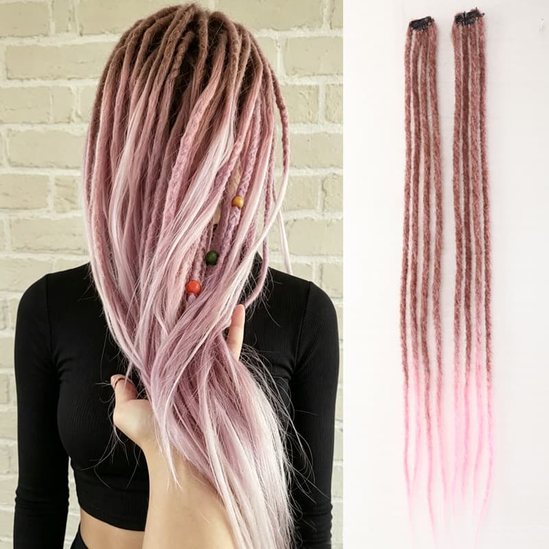 Export BB clip dreadlock extension 24inch Rastafarian braids African dreadlocks gradient color wig braids boxing braids