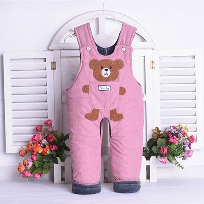 Baby suspender cotton pants autumn and winter quilted thickened baby new cotton pants girls outer wear one-piece warm suspender pants