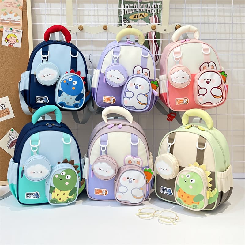New Girls' Backpack for Preschool Cute Cartoon Kids Kindergarten Bag for Boys and Girls Double Shoulder Bag