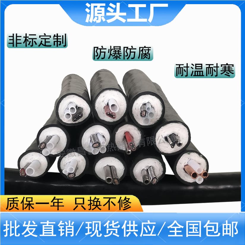 Changpu wholesale dual-core heat tracing tube CEMS environmental sampling pipeline φ8φ6 cable heat tracing tube 40W single-core