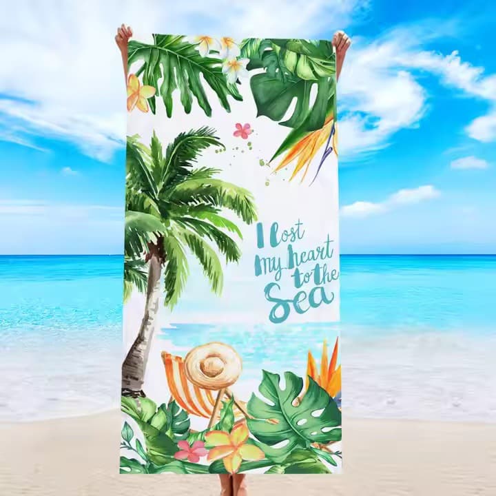 Beach towel, microfiber double-sided fleece, soft and absorbent, extra large size, quick-drying, extra thick for home use, swimming, fitness, and outdoor use.