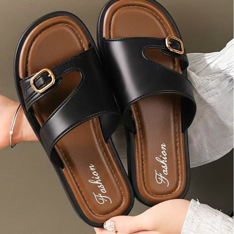 Durable Trendy One-Strap Sandals Soft Sole Comfortable Design Retro Style Outdoor Slippers Simple Fashion Versatile Casual Slides