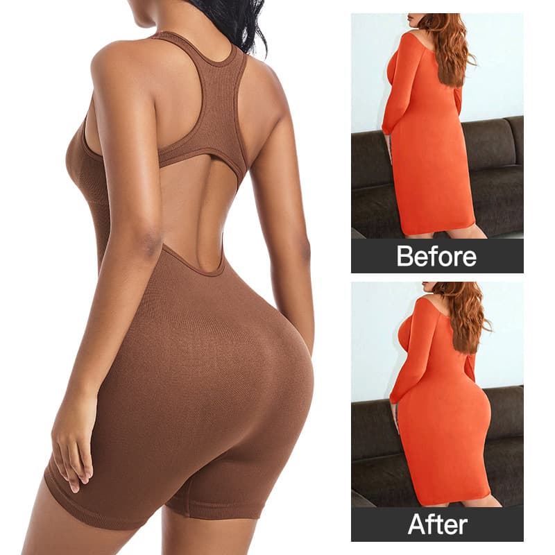 Women's Bodysuit Yoga Wear Fitness Running Sexy Backless Sportswear European and American Butt Lift Shapewear Bodysuit