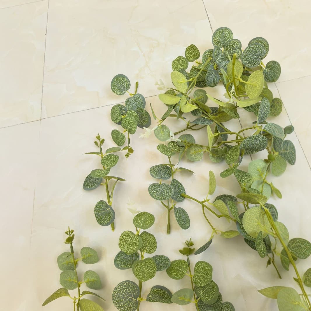 Holiday Gift Eucalyptus Money Leaf Vine Accessories Copper Coin Grass Artificial Money Leaf Bouquet Accessories Green Plant