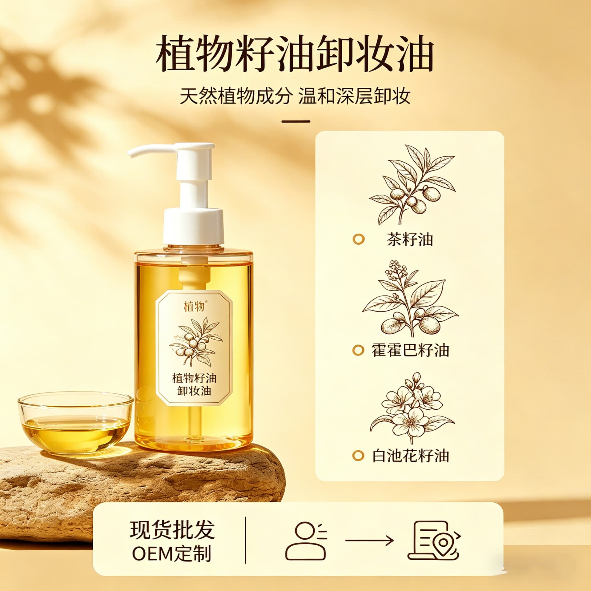 OEM Custom Plant Seed Oil Makeup Remover Oil Gentle Cleansing Tea Seed Oil White Pond Flower Seed Oil Jojoba Seed Oil