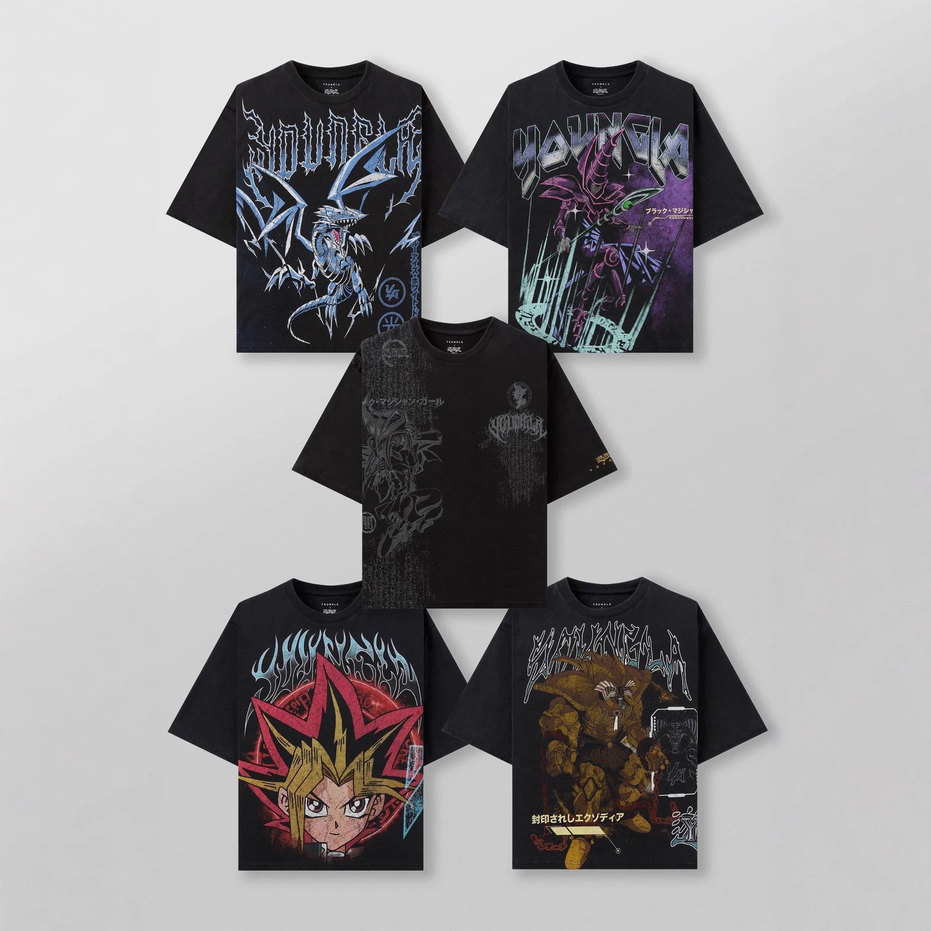 YOUNGLA x Yu-Gi-Oh Men's Oversized T-Shirt Jogger Sport Fitness Cotton Short Sleeve Trendy T-Shirt