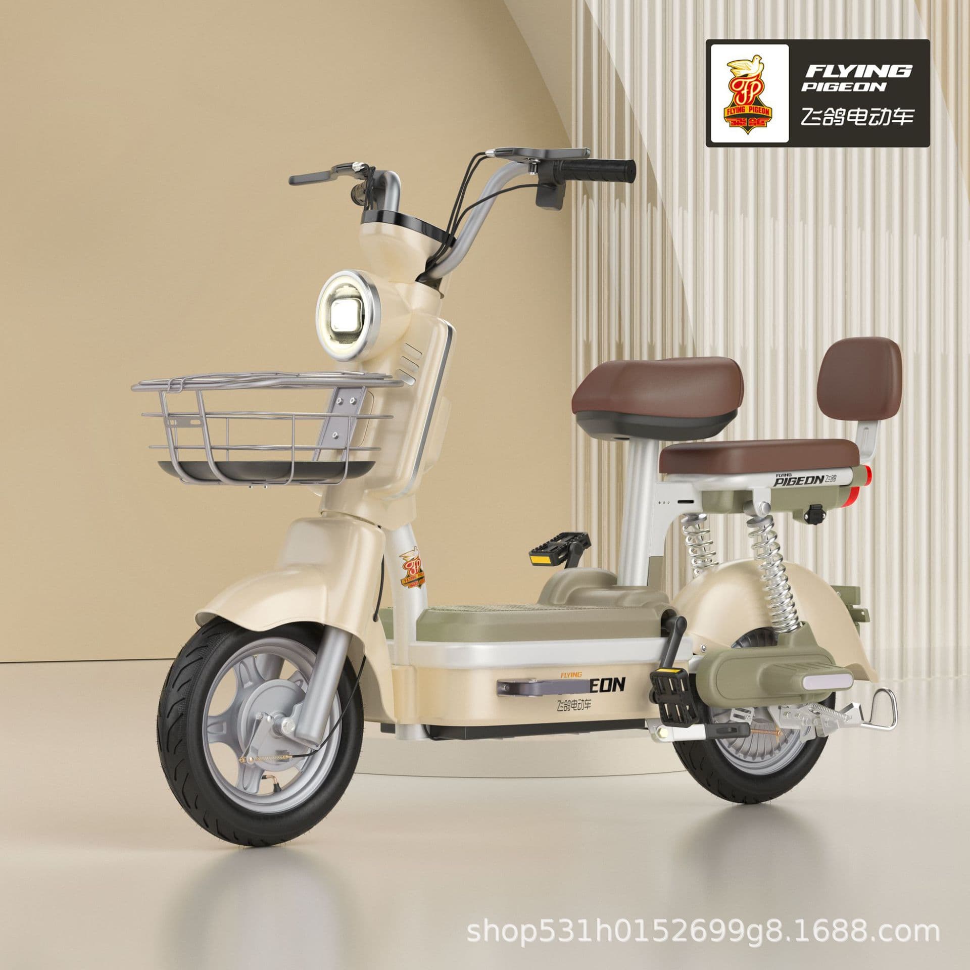 Flying Pigeon 2025 New Lithium Battery Retro Electric Bike, Small National Standard Electric Bicycle for Women, Commuter Battery-Powered Scooter