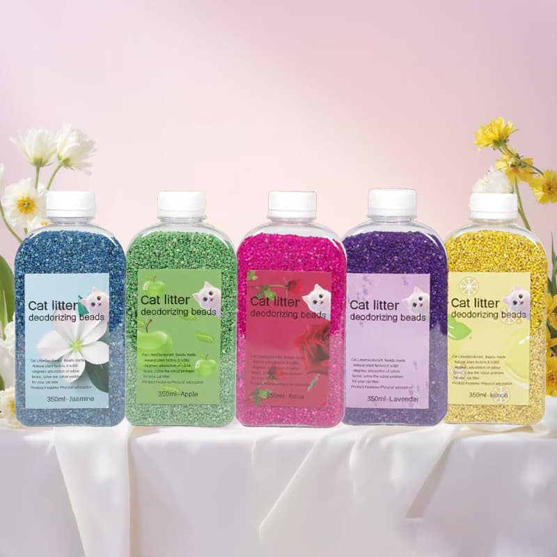 Cat Litter Deodorizing Beads Pet Odor Eliminator Litter Box Deodorizing Wood Shavings Granules