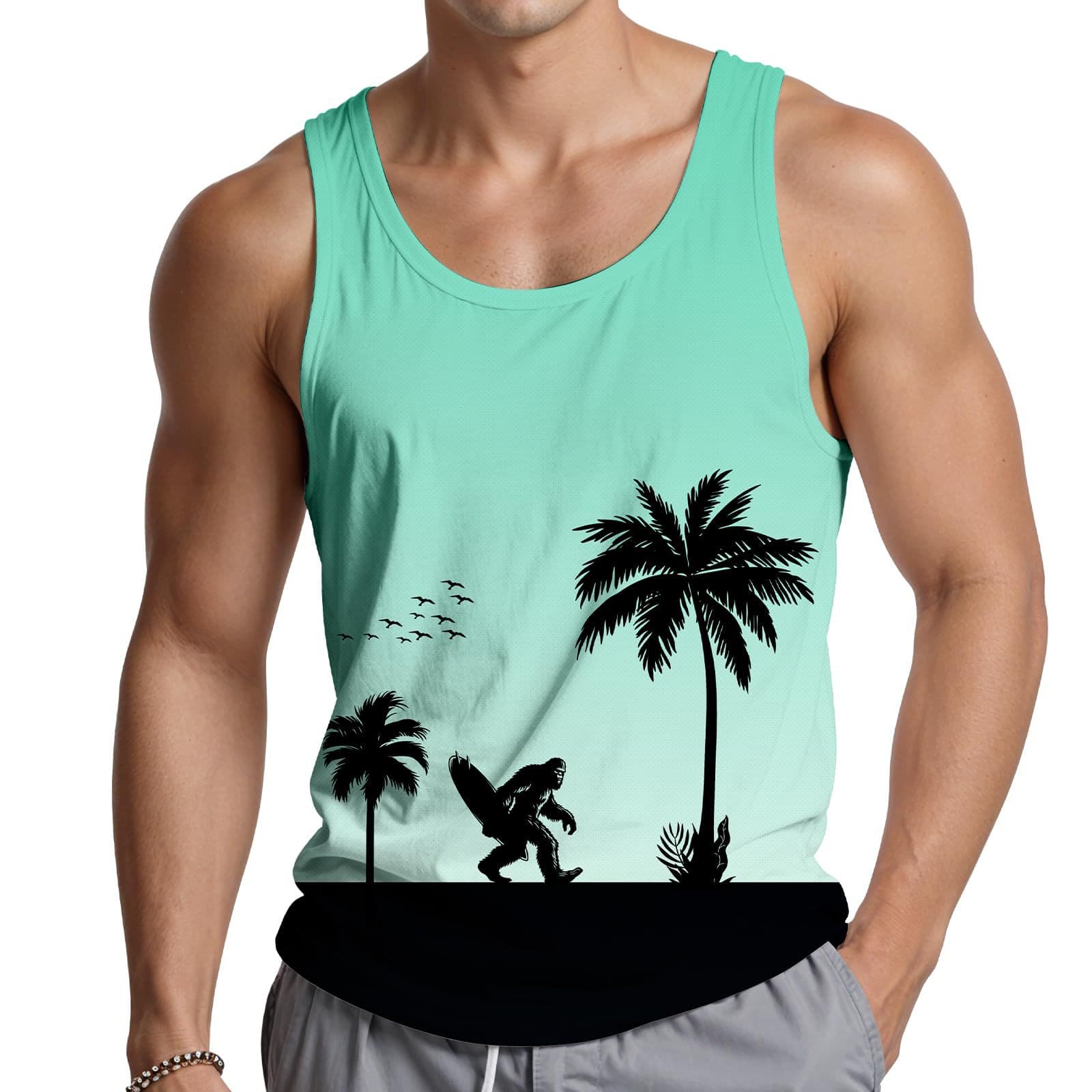 2025 Summer New Casual Men's 140 Mesh Printed Vest