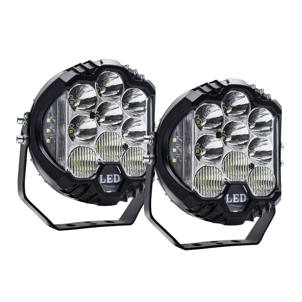 7-inch three-sided flash work light, ultra-bright LED off-road vehicle warning light, engineering vehicle rescue light, IP68 waterproof wholesale