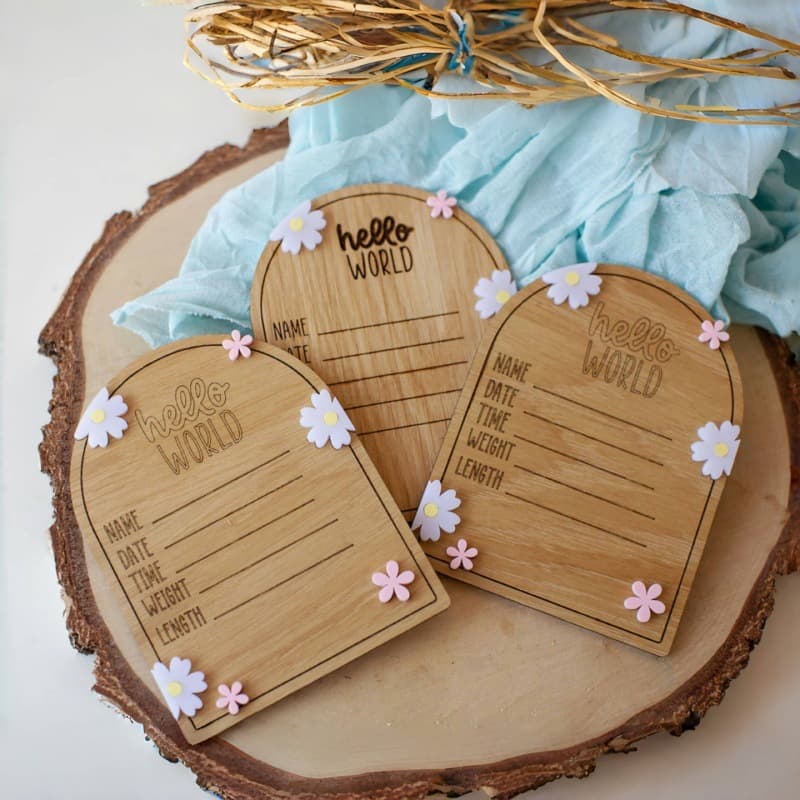 Cross-border new wooden baby sign Hello world newborn birth announcement baby photo commemorative props