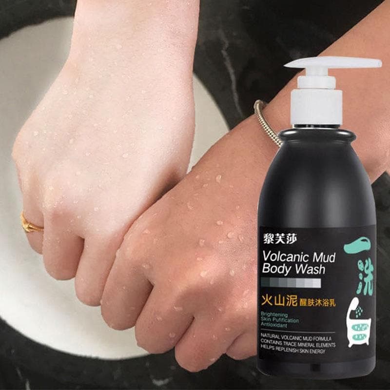 Cross-border Lifusa volcanic mud shower gel, deep sea mud body wash, for a full body cleanse, whitening, long-lasting fragrance, wholesale.