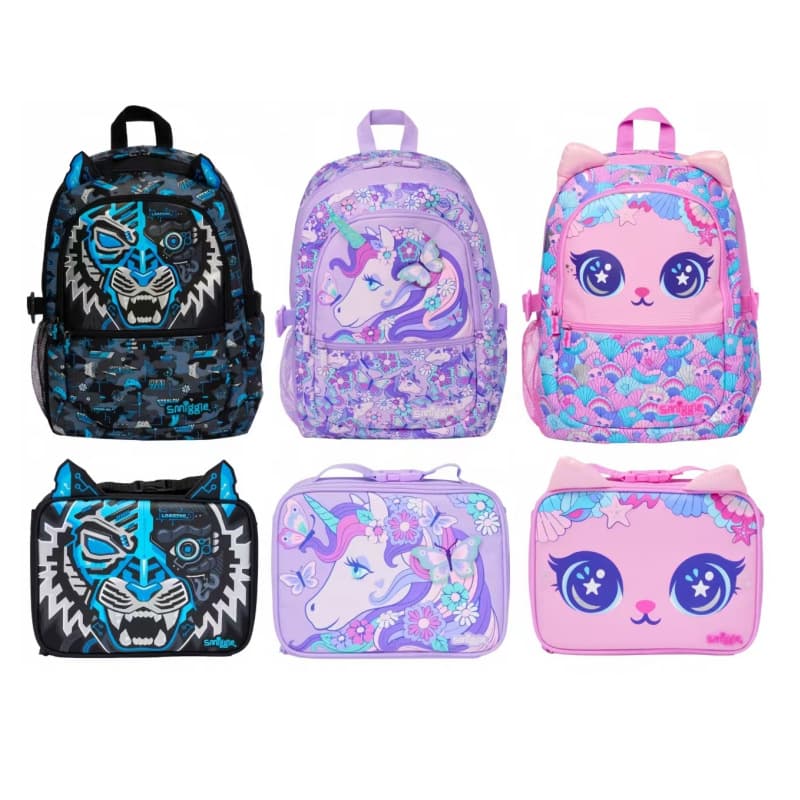 Australia Smiggle Backpack Student Backpack for Primary and Secondary School Children Outdoor Casual Double Shoulder Bag
