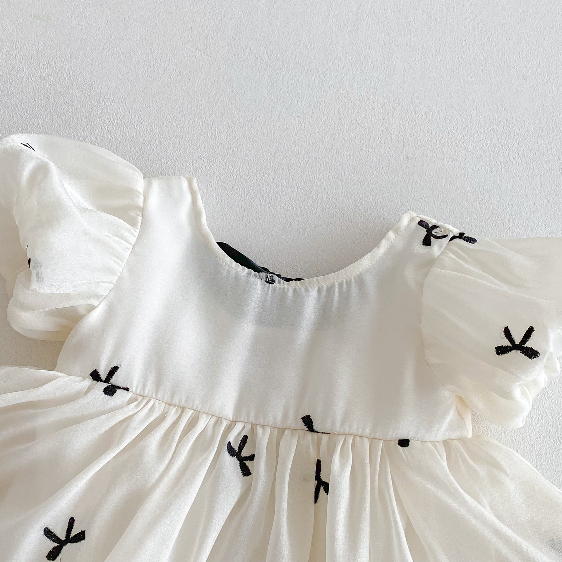 Baby Bodysuit Korean Style Summer Newborn Butterfly Bow Embroidery Romper Thin for 0-12 Months