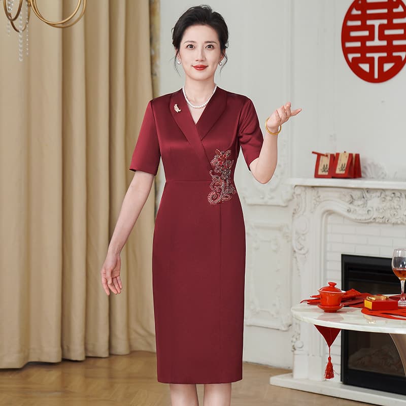 Spring and Summer Wedding Mother Elegant Dress Banquet Gown Young Mother-in-law High-end New Style Formal Dress Women