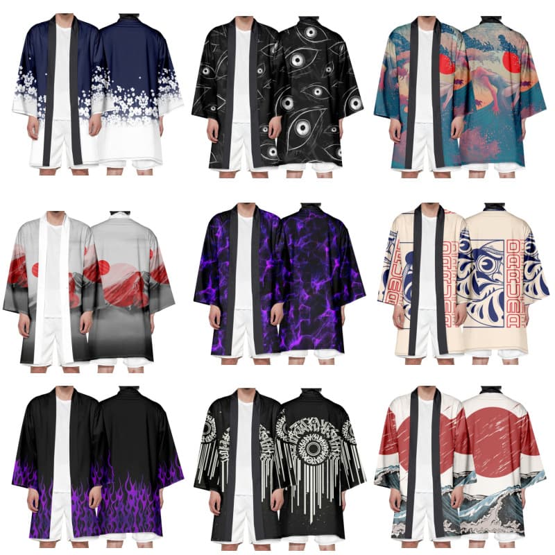 Cross-Border Hot-Selling Chinese Style Creative Long Cardigan Three-Quarter Hanfu 3D Printed Fashion Retro Kimono Cloak Direct Sale