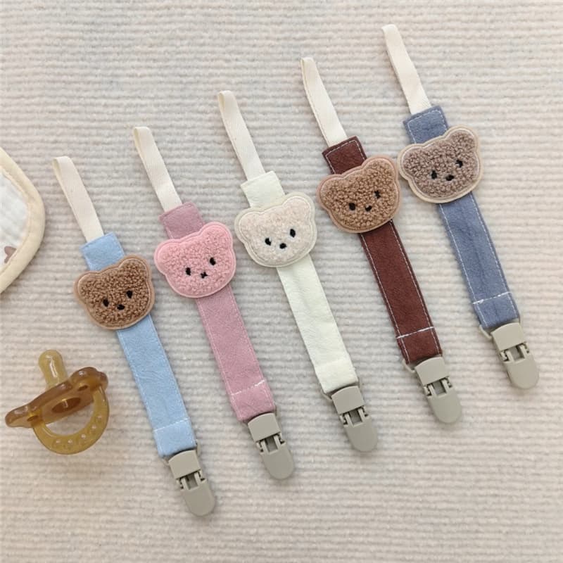Cross-border Ins Bear Baby Pacifier Clip Chain Pacifier Strap Pacifier Band Baby Toy Teether Anti-Drop Chain Strap