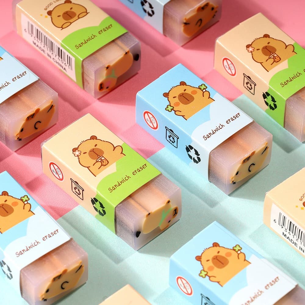 Creative Kapibara eraser primary school student cartoon cute chip-free super clean exam painting pencil eraser stationery