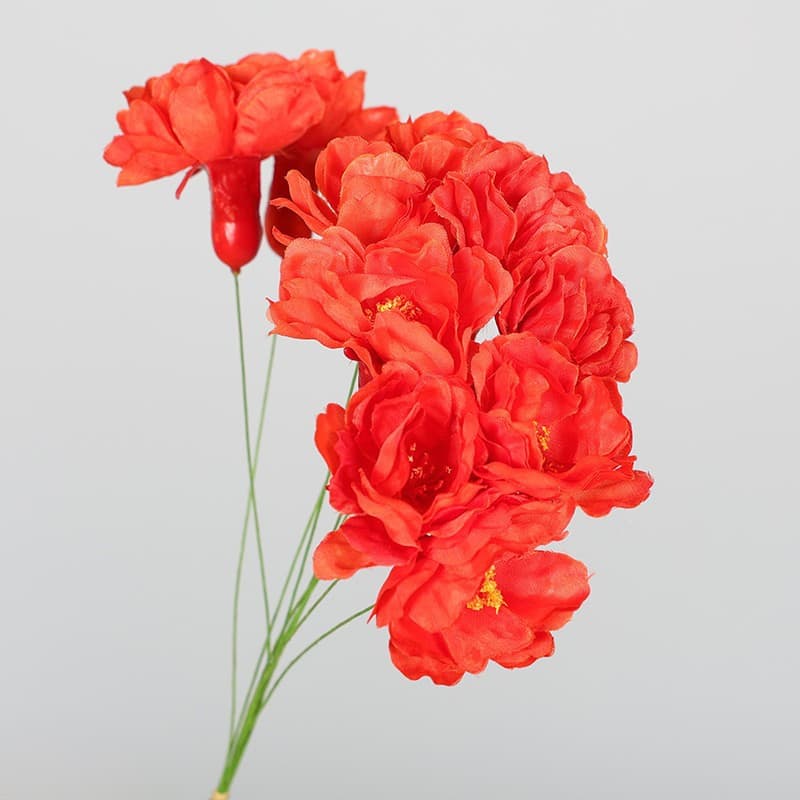 Single Red Pomegranate Flower Artificial Silk Flower Simulation Flower DIY Floral Arrangement Decoration for Window Display Photography Prop