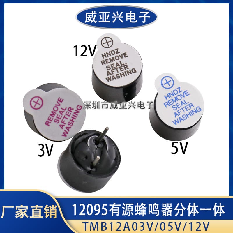 12*9.5mm Active Buzzer Split 12095 TMB12A05 3V 5V 12V DC Long Sound