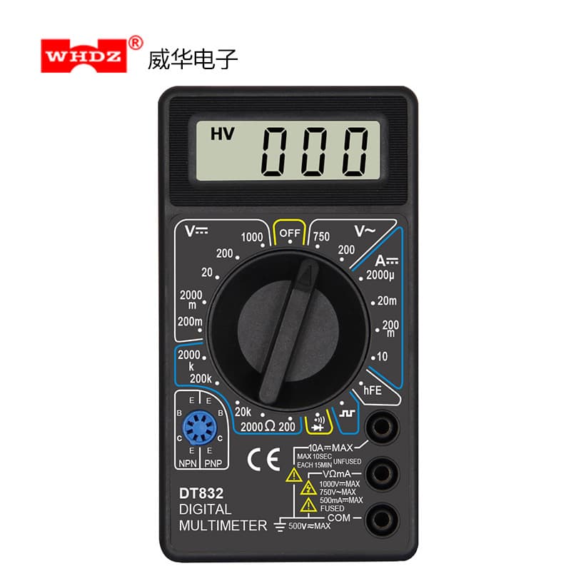 Multimeter DT832/830D Continuity Test Diode Transistor Square Wave Output Function Weihua