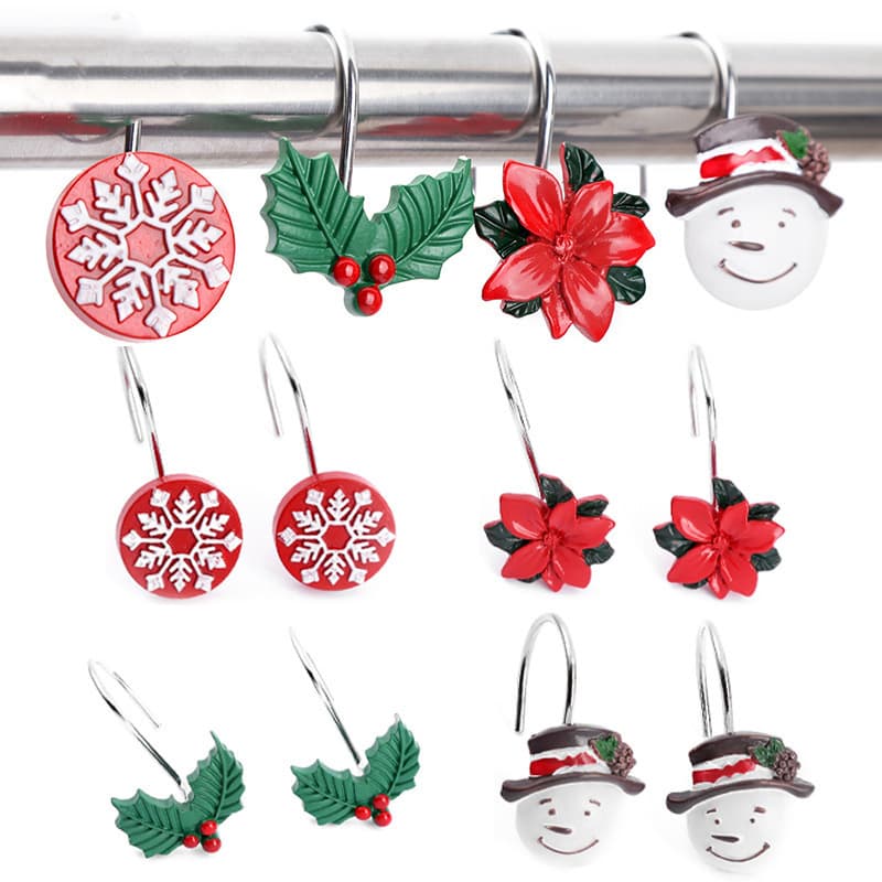 Amazon Christmas Shower Curtain Hooks Resin Snowflake Shower Curtain Hooks Curtain Hooks Shower Curtain Rings Shower Curtain Accessories Wholesale