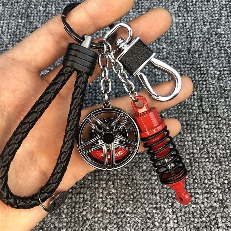 Car trend modified wheel hub shock absorber key chain turbine key chain pendant men's and women's personalized accessories