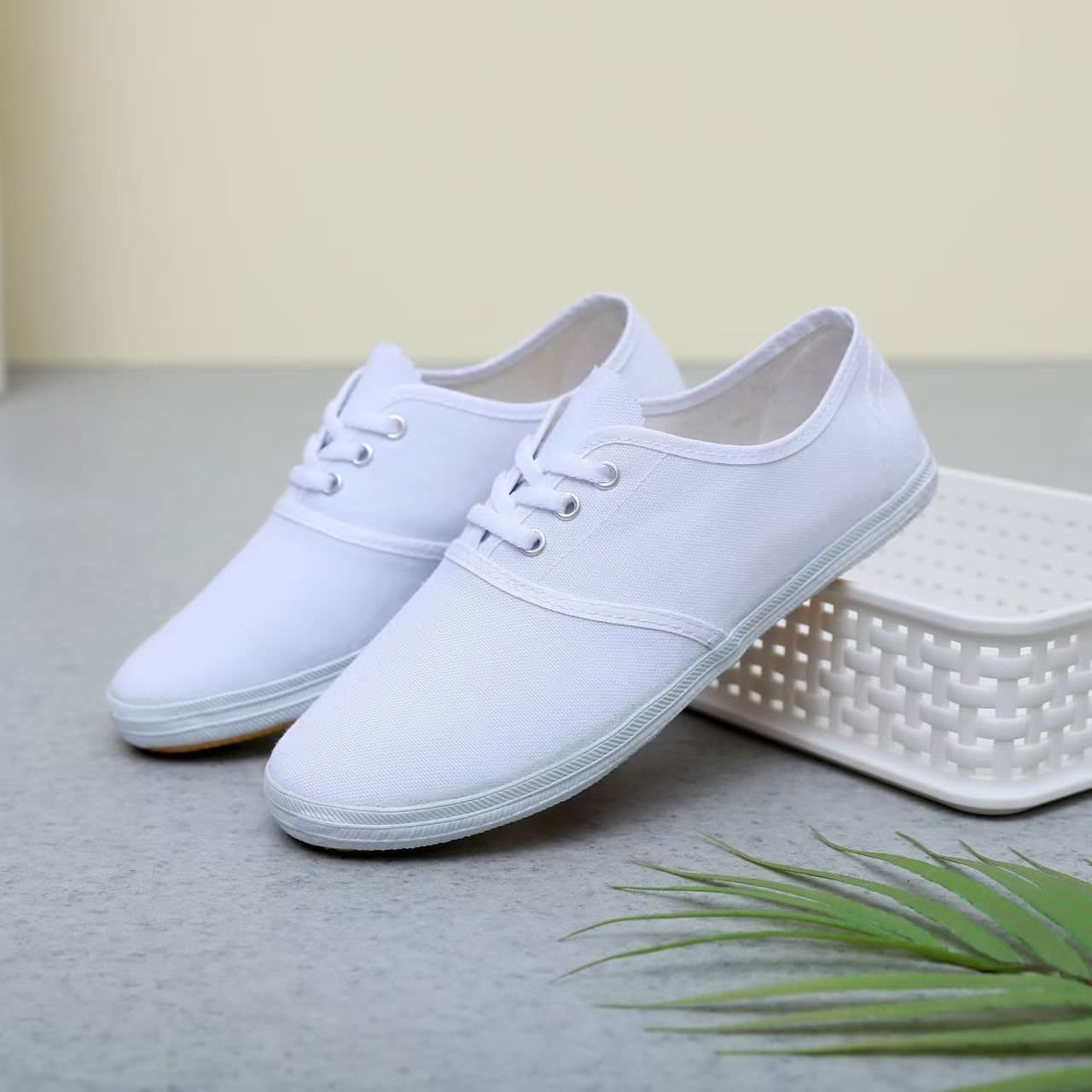 White Canvas Shoes Sneakers Gymnastics Shoes Tennis Shoes Men's Martial Arts Training Sports Shoes